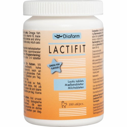 Diafarm Lactifit mælkegærtabletter m. omega 3 til katte, 100 stk.