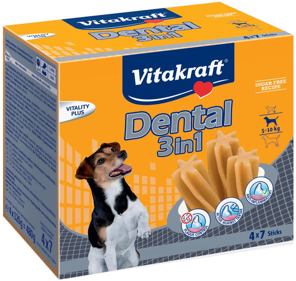 Vitakraft Dental Stick 3in1, S, 5-10 kg hundetyggeben