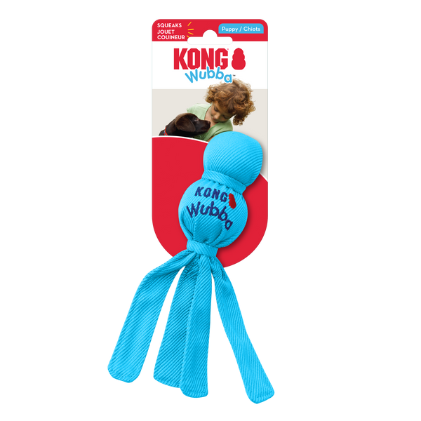 Kong Wubba Puppy Hvalpelegetøj Hundelegetøj ass. farver