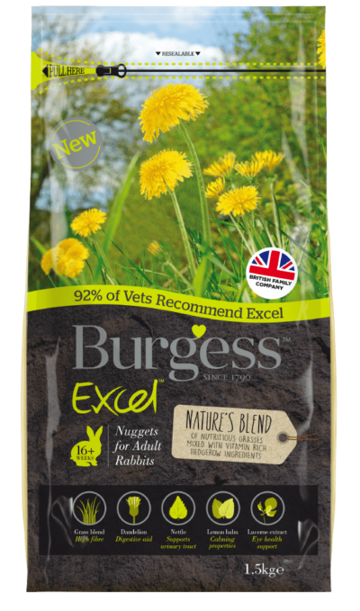 Burgess Excel Kaninfoder Nuggets - Naturlig blanding - 1,5kg