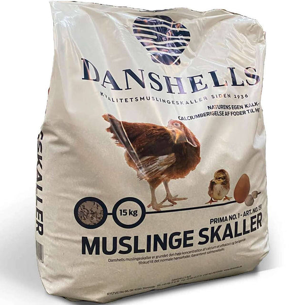 Natural Danshell skaller fin 0,7 mm 15 kg til høns -Muslingeskaller