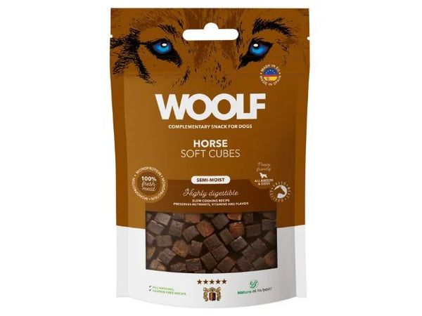 Woolf Soft Cubes Horses, 100g Hundegodbid
