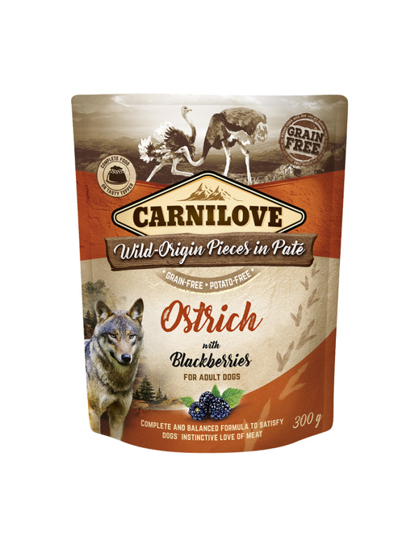 Carnilove Paté Struds m. Blackberry 300g vådfoder til hund