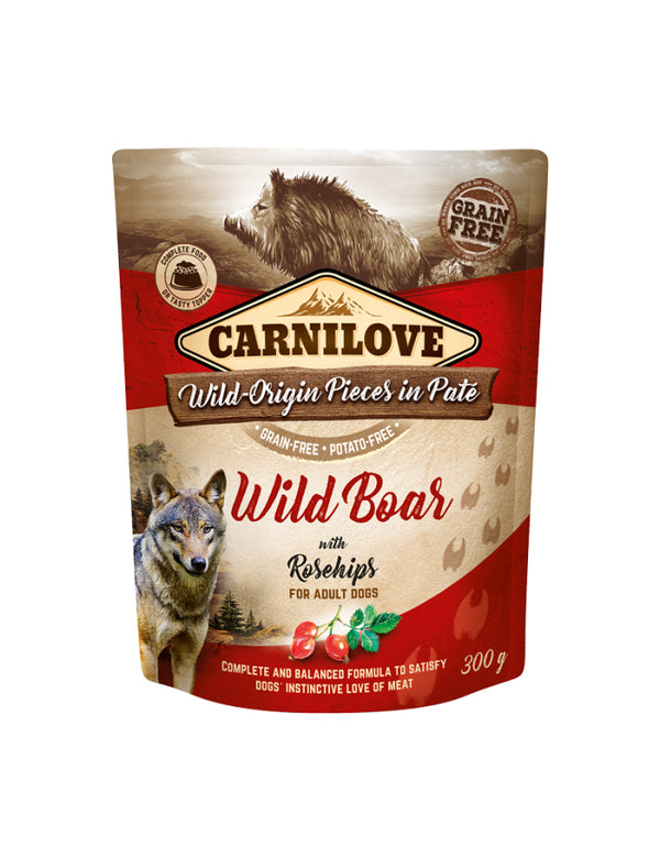 Carnilove Paté Vildsvin med Hyben 300g vådfoder til hund