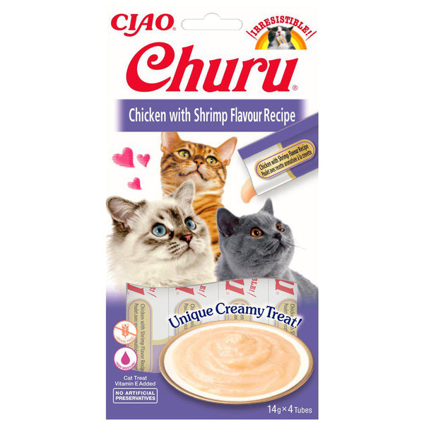 Churu Cat  Kylling med Rejesmag, 4stk