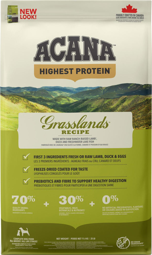 Acana Grasslands Highest Protein 11,4 Kg forside