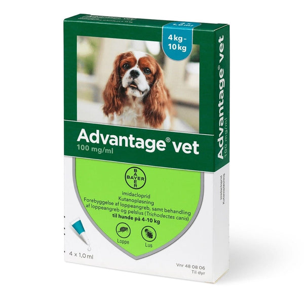 Advantage loppemiddel til hund 4-10 kg 4 pipetter
