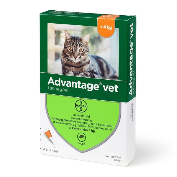 Advantage loppemiddel til kat 0-4 kg 4 pipetter