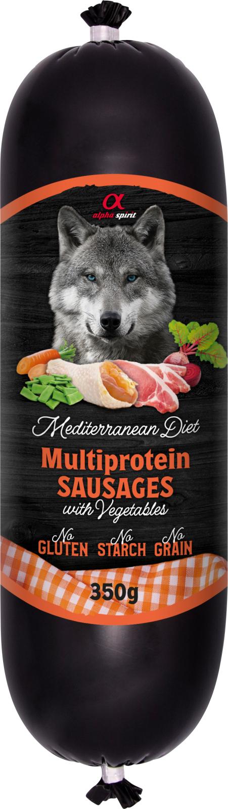 AlphaSpiri Mediterranean Multiprotein pølse 350g