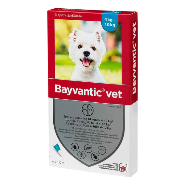 Bayvantic vet til hund 4-10kg loppe/flåtmiddel