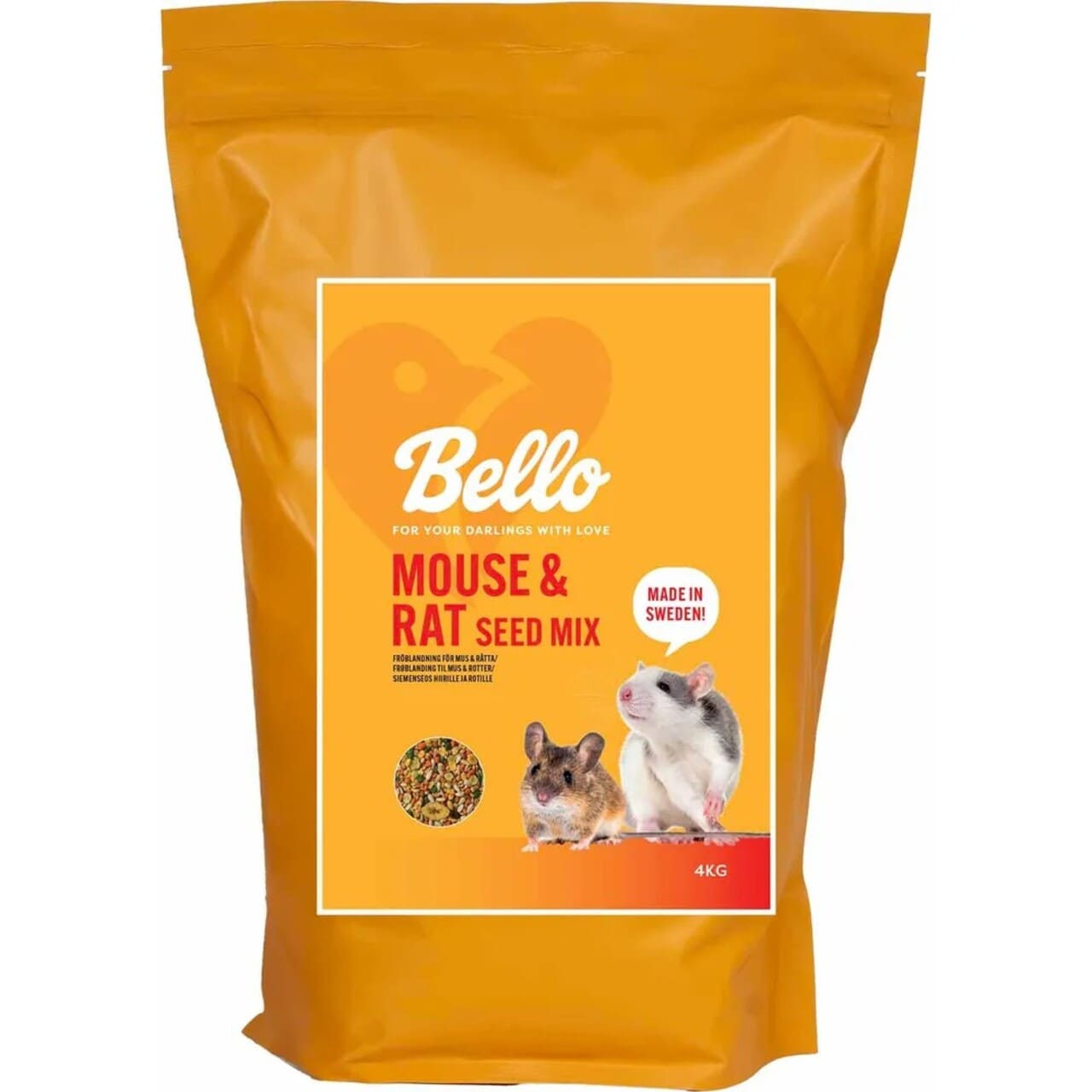 Pet Rotte Bello Mus & Rotte Frøblanding 4 kg – naturligt tilskudsfoder – Petpower
