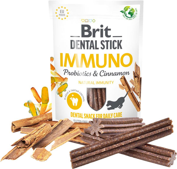 Brit Care Dental Stick Immuno Probiotics & Cinnamon 7stk