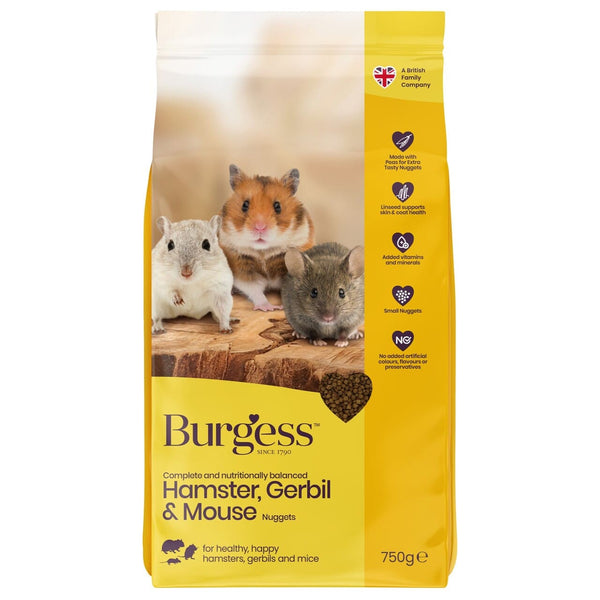 Burgess Hamster, Gerbil & Mouse 750 g – Komplet foder til små gnavere