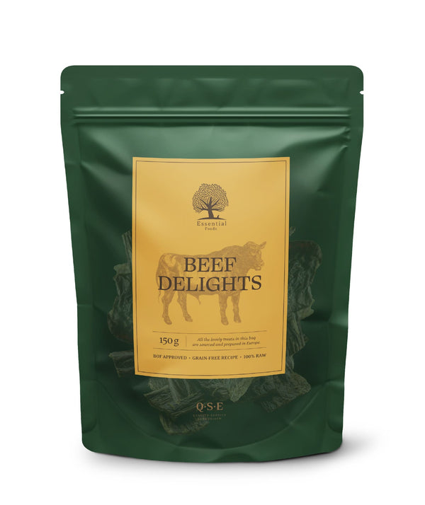 Essentials Beef Delights 10stk 150g Forside