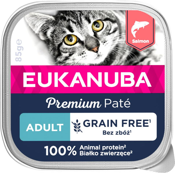 Eukanuba Kat Adult Pate, rig på laks