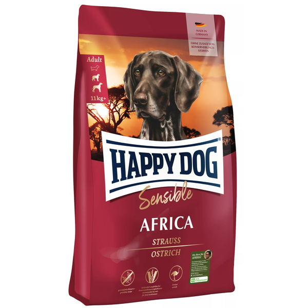 Happy Dog Supreme Sensible Afrika 11kg, med Struds