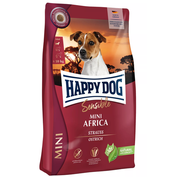 Happy Dog Supreme Sensible Mini Afrika 4kg, med Struds