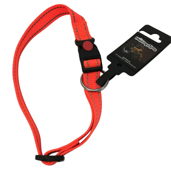 HuntingTime Halsbånd Nylon Orange – refleks jagthalsbånd til hunde