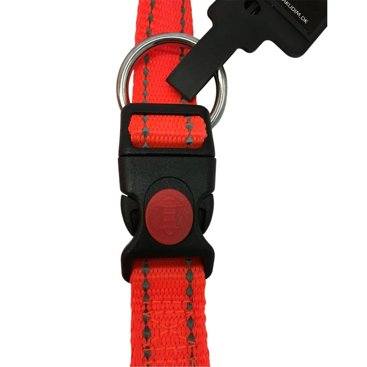 HuntingTime Halsbånd Nylon Orange – refleks jagthalsbånd til hunde