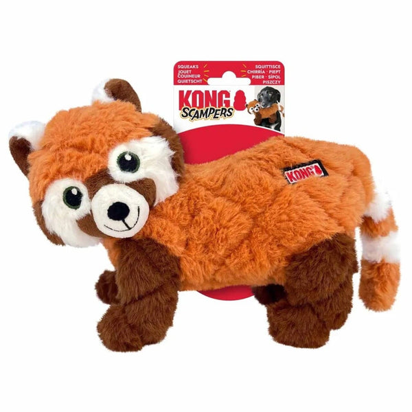 KONG Scampers Red Panda M – sjovt og blødt plyslegetøj til hunde