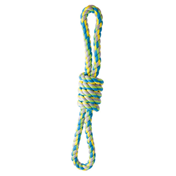 KW bomuldsreb 8-tal 38 cm – robust multifarvet hundelegetøj
