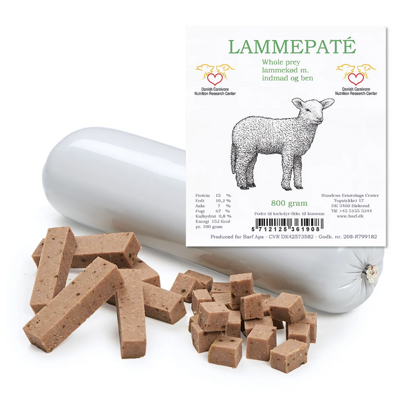 Carnietreats Lamme pate med ben 800 gram Tilsat Vitaminer