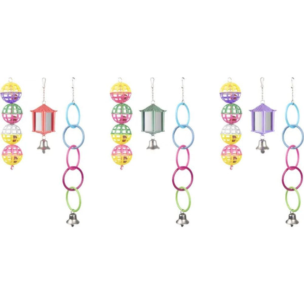 Legetøj til fugl - ringe bolde lanterne spejl 25cm