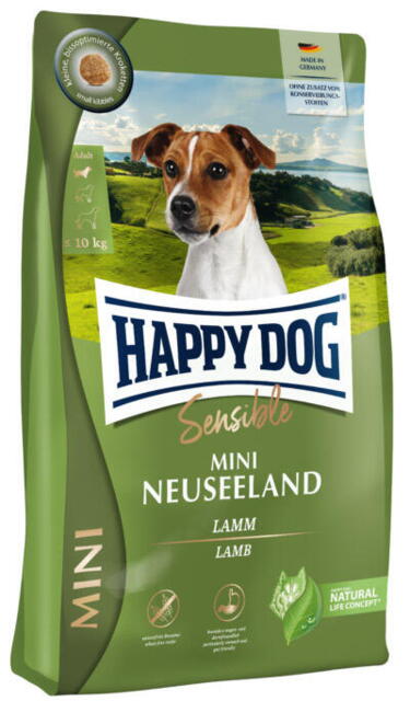 Happy Dog Mini Sensible Neuseeland 4kg, Lam, Hvedefri