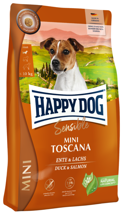 Happy Dog Mini Sensible Toscana 4 kg, And og Laks