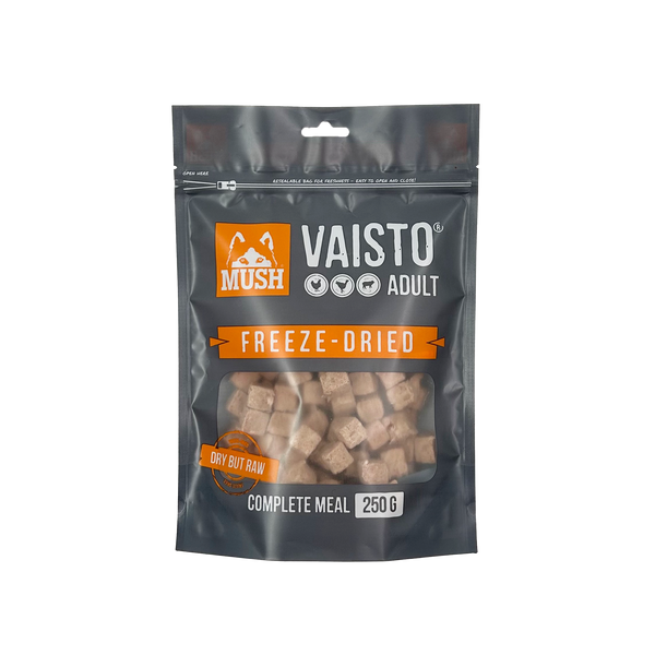 Mush Vaisto Frysetørret hundefoder Kalkun/Lam/Kylling og Grønsager 250g