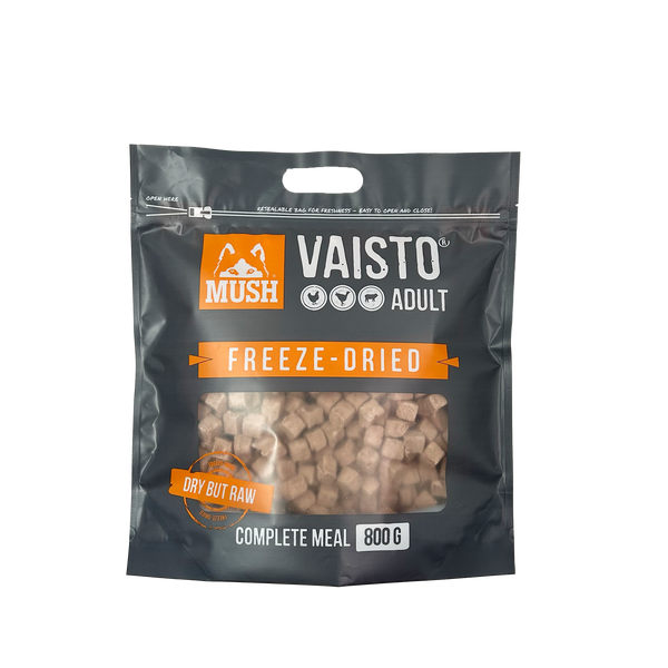 Mush Vaisto Frysetørret hundefoder Kalkun/Lam/Kylling og Grønsager 800g
