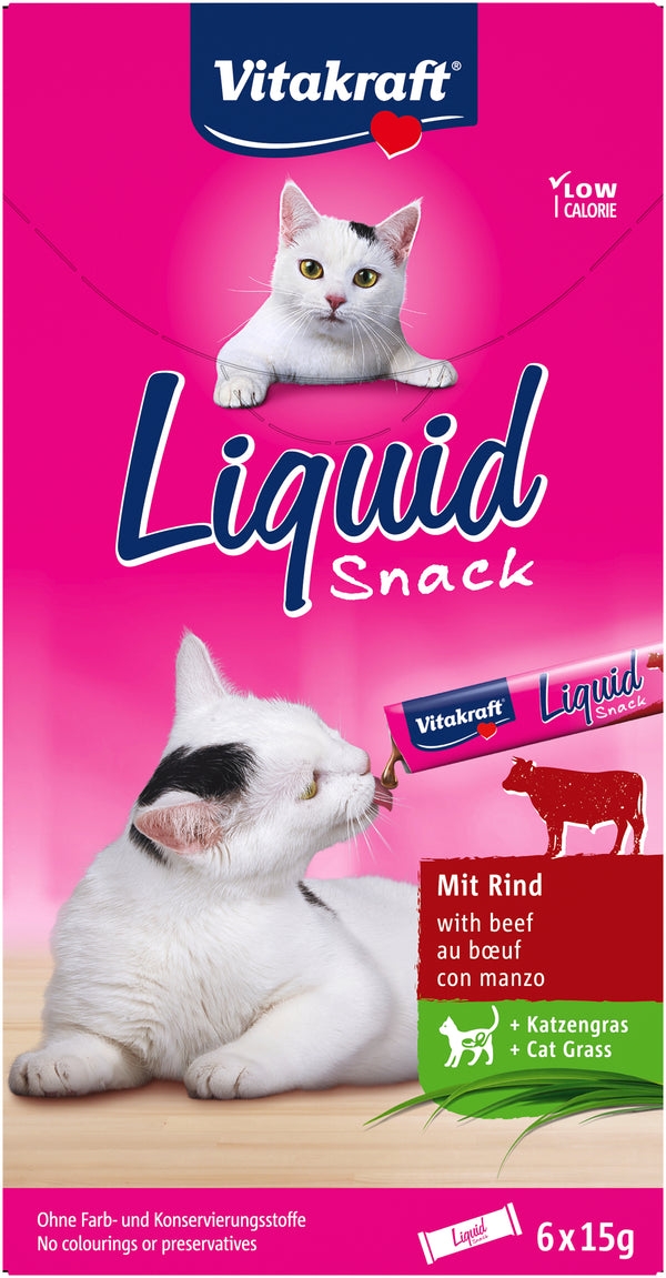 Vitakraft Liquid Snack med okse, inulin og kattegræs