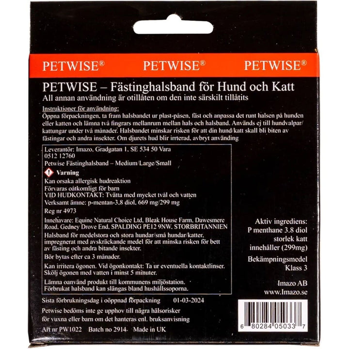 Petwise Flåthalsbånd Til Kat 35cm