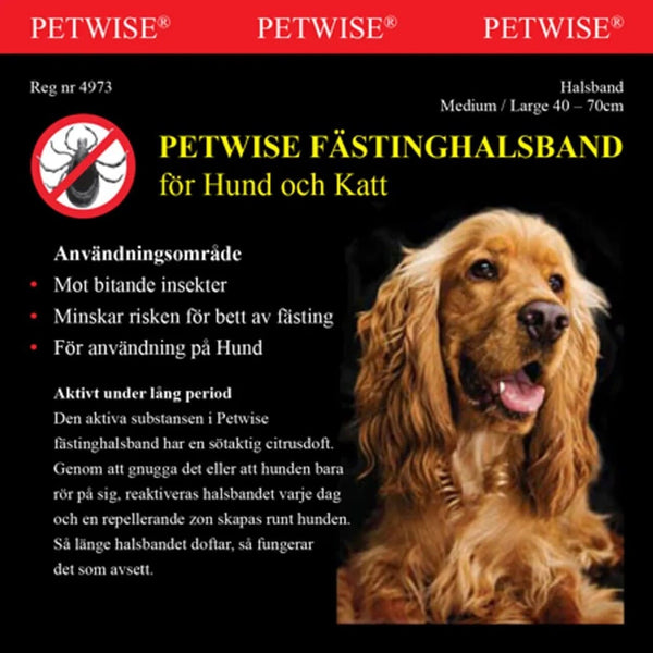 Petwise Flåthalsbånd Til Medium/Stor Hund 40-70cm