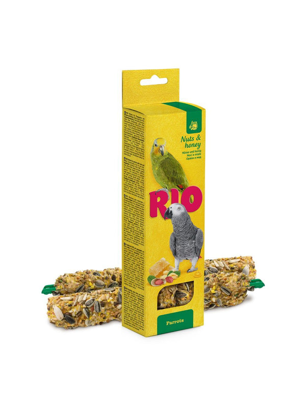 RIO Sticks m. honning+nødder, Papegøje 2x90g