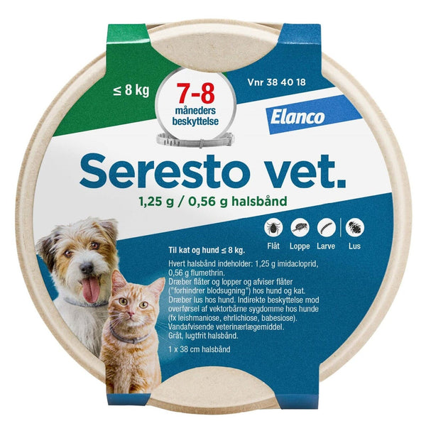 Seresto Vet Loppe og flåthalsbånd til hund/kat under 8 kg