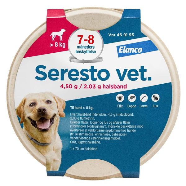 Seresto Vet Loppe og flåthalsbånd til hund over 8 kg