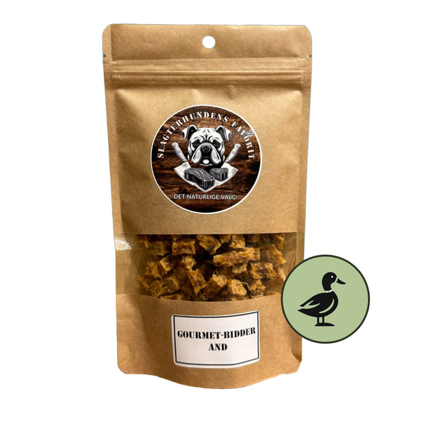 Slagterhundens Gourmet-Bidder 100% And Naturlig Hundegodbid 100g