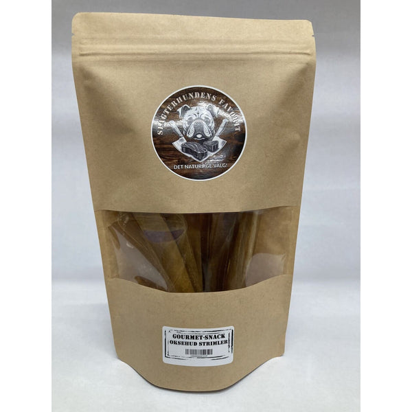 Slagterhundens Gourmet-Snack Oksehud Strimler 200g, Naturlig Hundesnack 