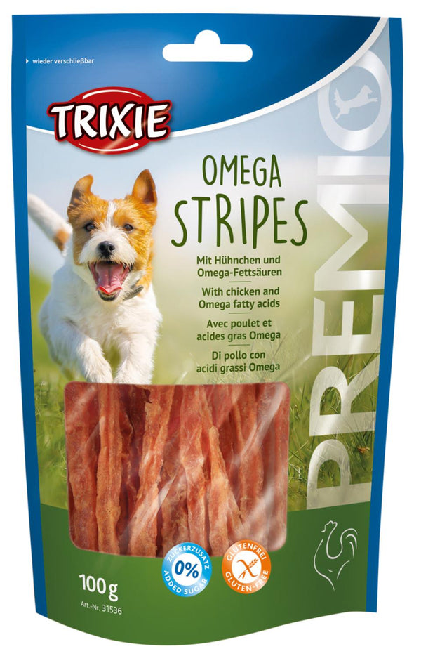 Trixie premio omga stripes 100g, Glutenfri