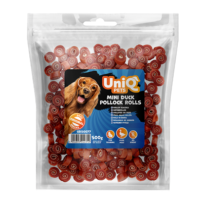 UNIQ PETS Duck Rolls 500g Hundegodbidder