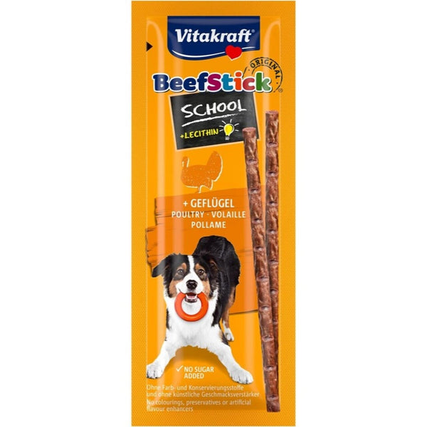 Vitakraft Beef-Stick® School Fjerkræ 20 g – Hundegodbid med 94% kød
