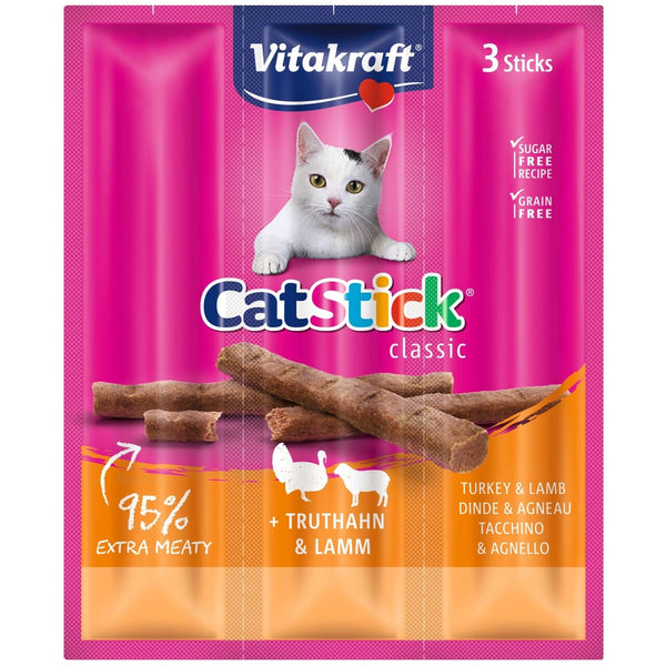 Vitakraft Cat Stick® Kalkun og Lam 3stk kattegodbid