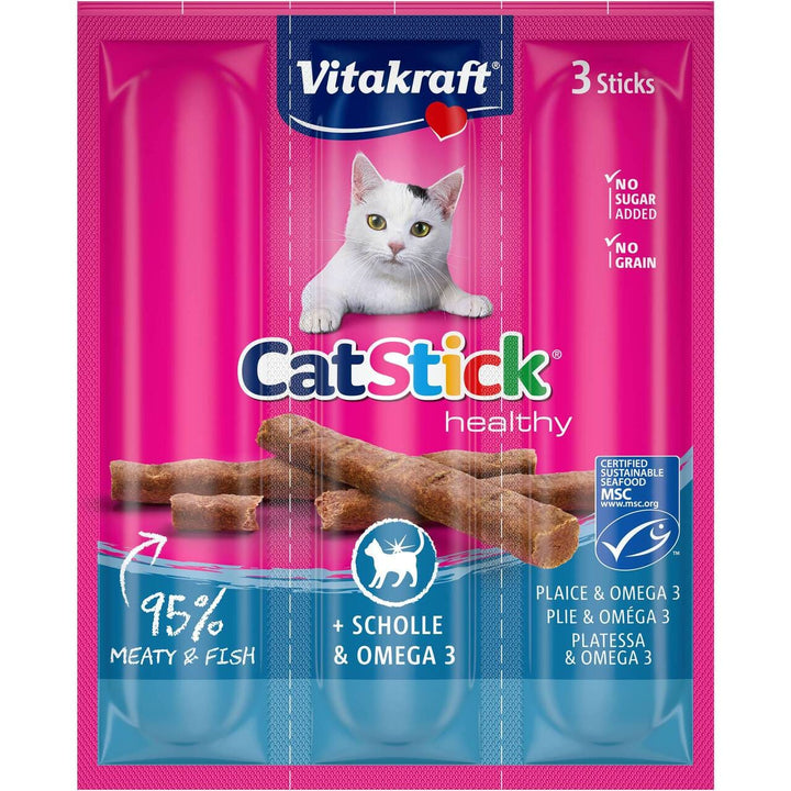 Vitakraft Cat Stick® Rødspætte og Omega-3 3stk kattegodbid