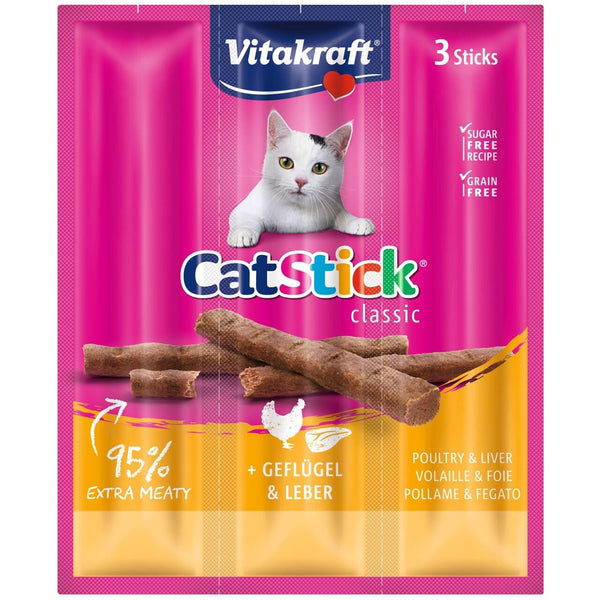Vitakraft Cat Stick® fjerkræ & lever 3 stk kattegodbid