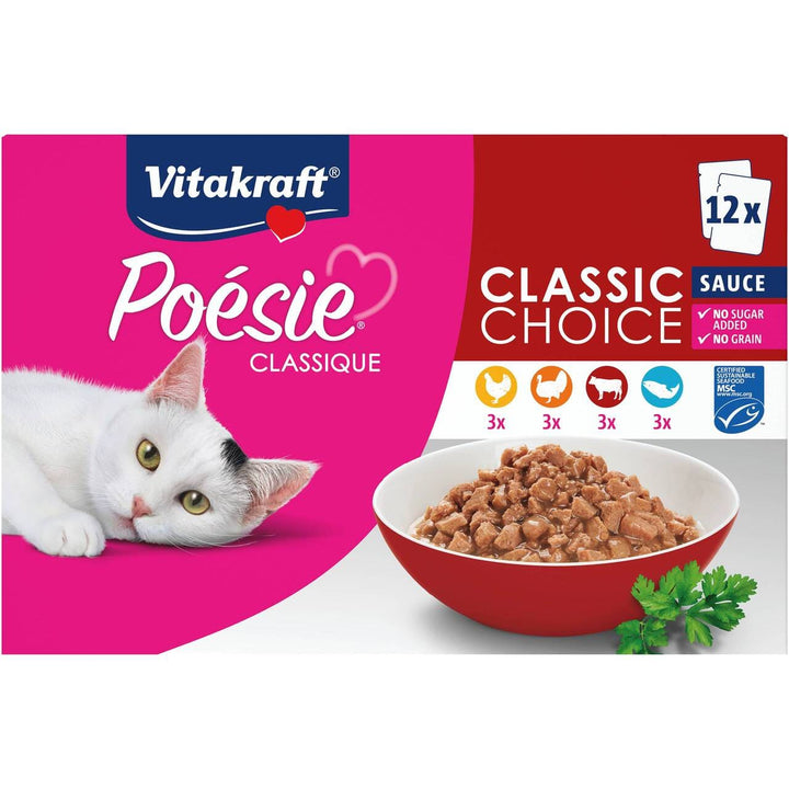 Vitakraft Poésie Multipak 12x85g Classic i sovs – Vådfoder
