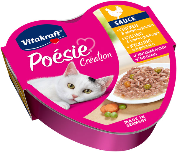 Vitakraft Poésie® Création med kylling og grøntsager i sauce vådfoder til kat