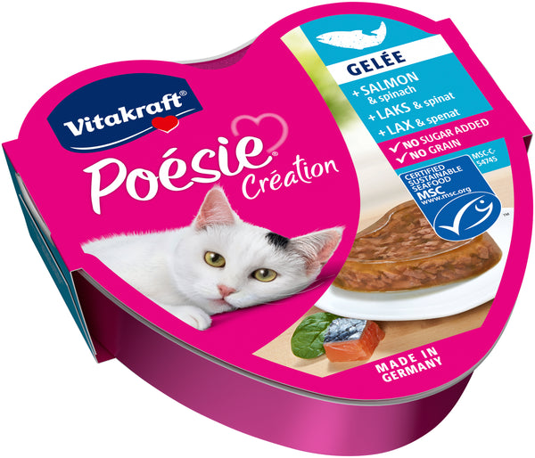 Vitakraft Poésie® Création med laks og spinat i gelé vådfoder til kat