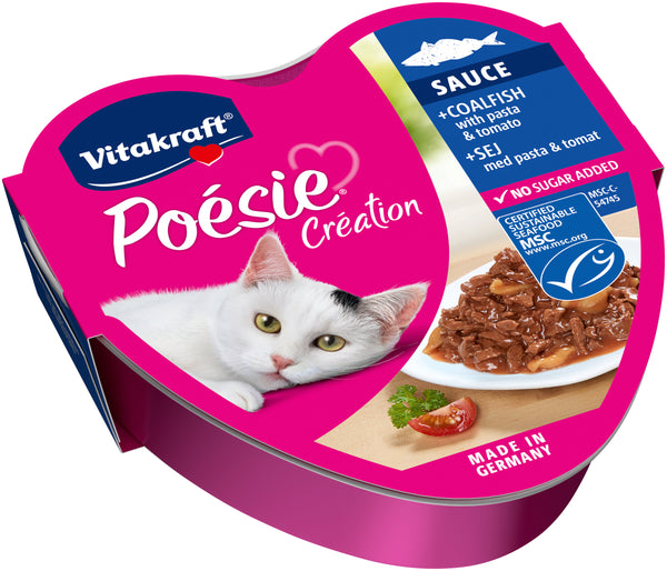 Vitakraft Poésie® Création med lyssej, pasta og tomat i sauce vådfoder til kat