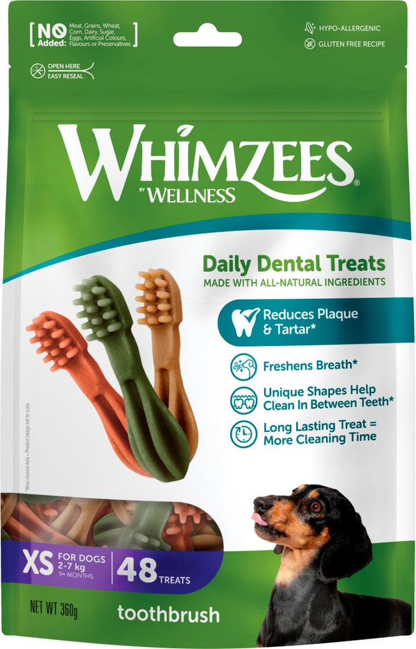 Whimzees Toothbrush Star XS til meget små hunde, pose m/48stk